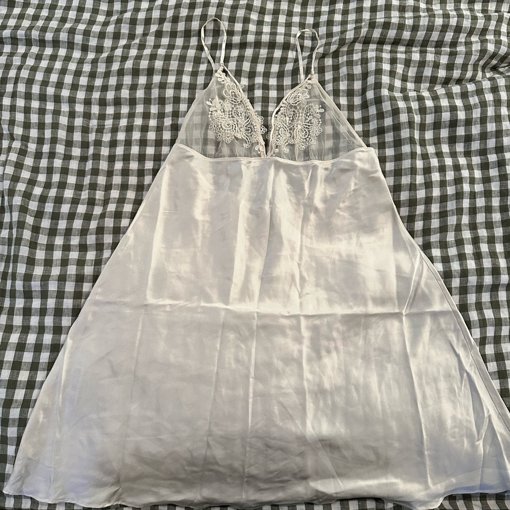 Zara White Lace Slip Dress